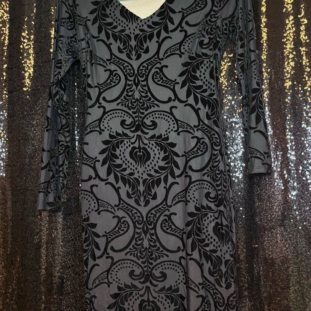 Charlotte Russe Black‎ and Gray Long Sleeve Dress